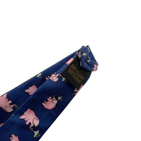 Silk Bow Tie Pink Elephant Adjustable Pre Tied Party Wedding Formal Cute - Picture 4 of 5